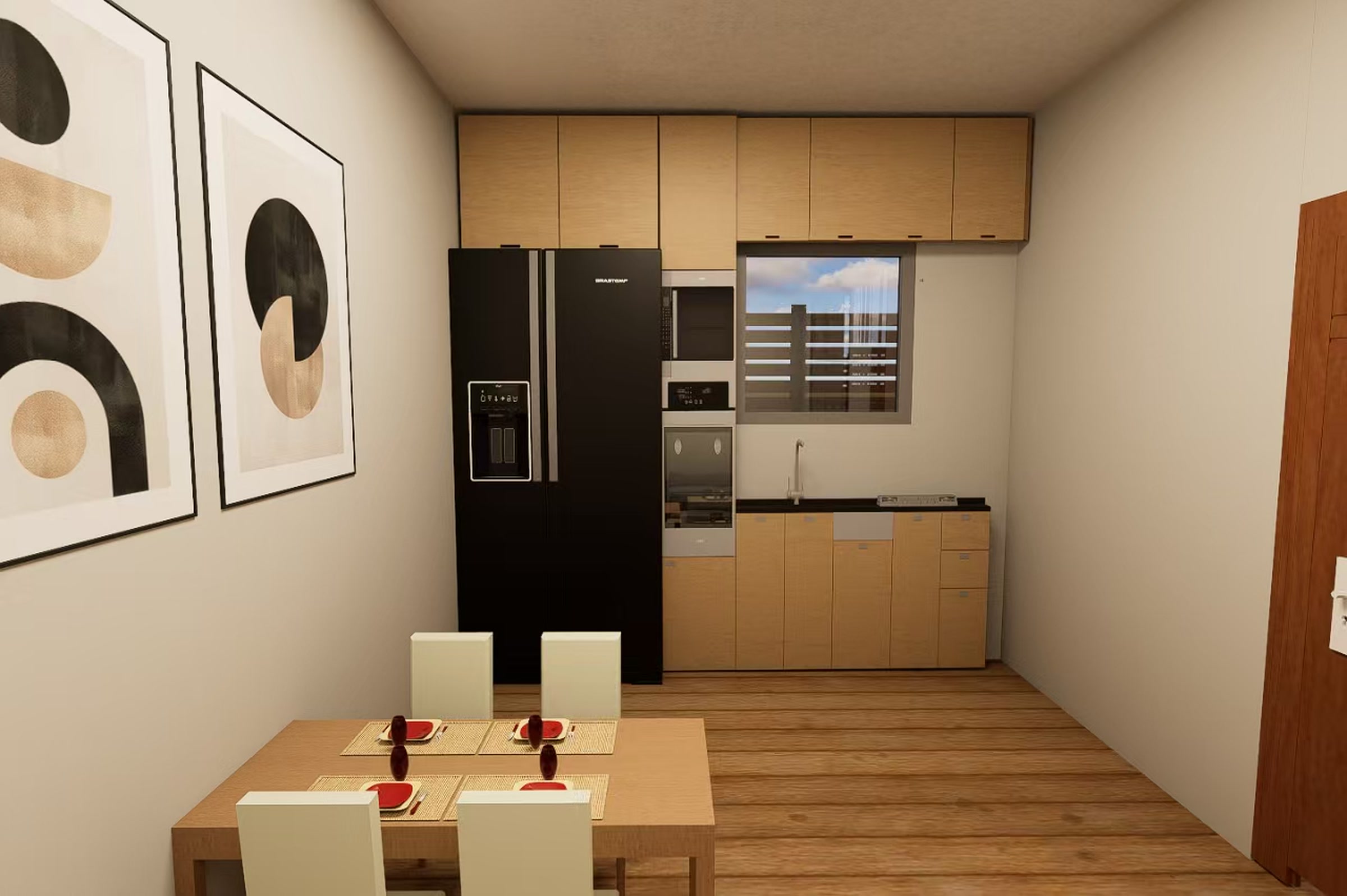 Visualización ilustrativa de ambientación interior